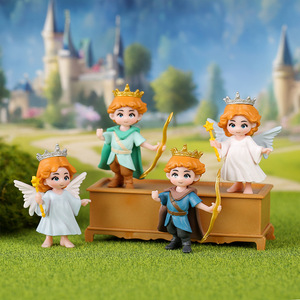 Llaveros con Figuras de Pareja de Príncipe, Princesa y Ángel, Adornos Miniatura, Decoraciones de Dibujos Animados para Coche, Material PVC - Product Image 2