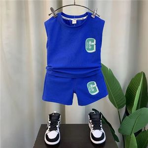 Nuovi vestiti estivi da ragazzo pantaloncini Casual senza maniche per bambini Set di abbigliamento per neonati - Product Image 4