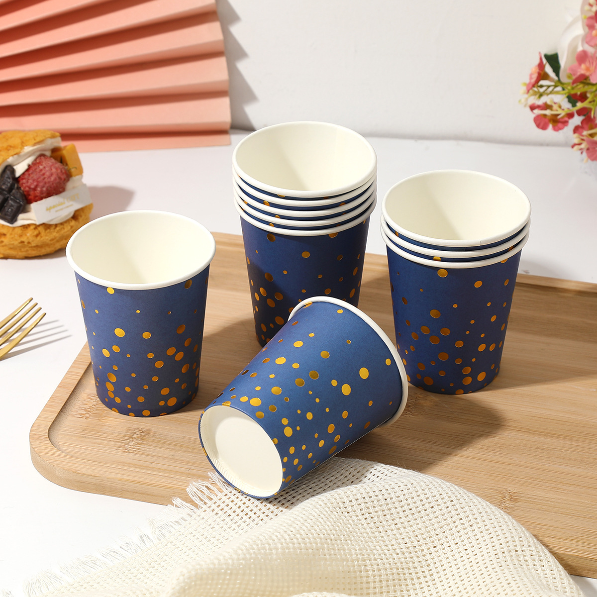 Customized Disposable Paper Cup for Office and Household Single-Layer Hot Drink Takeaway Packaged for Tea Coffee Milk