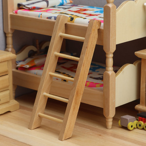 <strong>Wooden</strong> Craft Gift 1:12 Dollhouse Miniature Furniture Model ob11 Decoration Children's Room <strong>Wooden</strong> Double <strong>Bunk</strong> <strong>Bed</strong> - Product Image 2