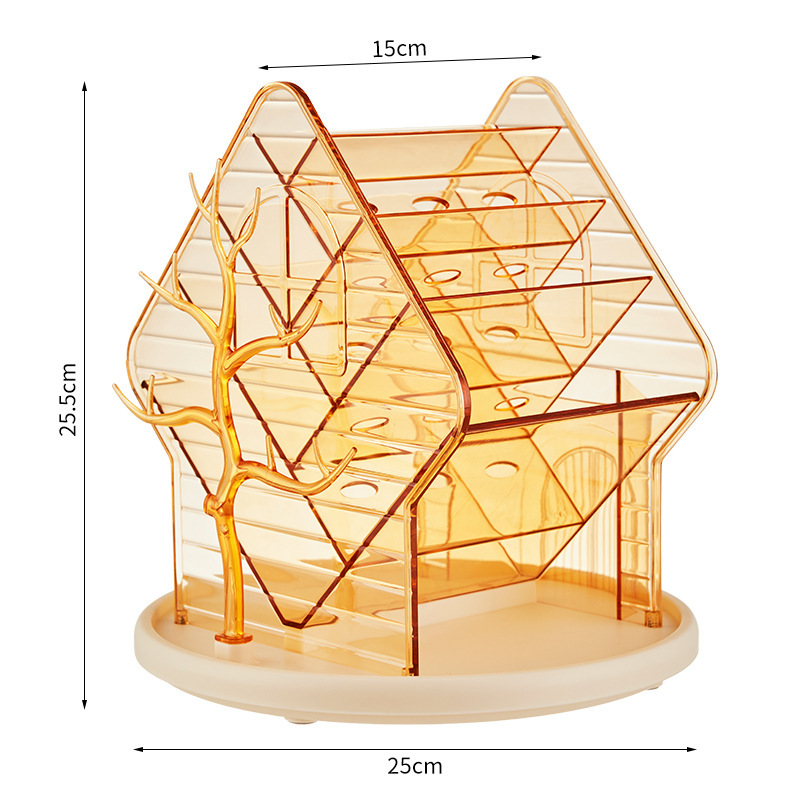 Rotating cosmetic organizer [Transparent Yellow]