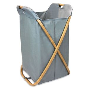 Panier à linge pliable en bambou DB Oceanstar, panier de rangement rectangulaire en toile pour placard et salle de bain - Product Image 1