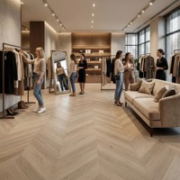Parquet en chêne chevron avec structure technique, lames de parquet pour salon