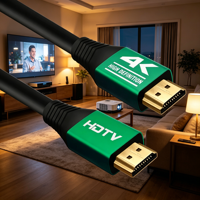 Câble HDMI 4K haute vitesse 2.0 18 Gbps 4K 60 Hz 19+1 avec coque en alliage vert pour home cinéma PS5 Xbox Moniteur 1,5 m