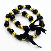 Collier Hawaïen en Noyaux de Kukui Naturels de Haute Qualité, Design Unique, Accessoire Perlé pour Filles et Femmes, Idéal pour les Vacances d'Été à la Plage