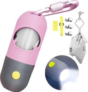 Dispensador de bolsas de caca de perro personalizado con linterna LED incorporada y clip de <span class=keywords><strong>metal</strong></span> para correa - Product Image 4
