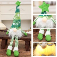 Figurine de gnome lumineuse à jambes tombantes avec étoile, pour décoration de table, cheminée, maison, Noël, hiver, cadeau