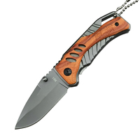 Handig vouwmes X61 met gekleurde houten handgreep, DIY OEM EDC, voor wild, jacht, verdediging, overleving, vissen, cadeau, fruit, kamperen.