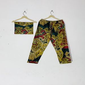 Ensemble de pyjama en coton de qualité supérieure pour femmes, imprimé floral à la main, vêtements de détente, prix de gros disponible - Product Image 3