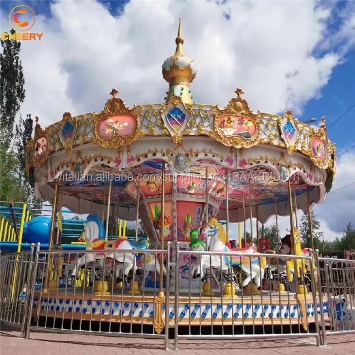 Carnevale amusement rides deluxe 16 posti merry go round bambini elettrici giro utilizzato carosello di cavalli in vendita