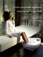 Sensio Spa - Bain de pieds chauffant avec télécommande sans fil, bulles, lumière rouge, fonction musicale, kit de pédicure 9 pièces