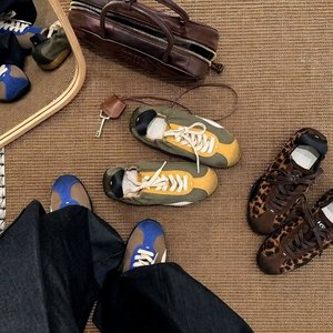 Zapatillas Retro de Terciopelo con Estampado de Leopardo, Unisex, de Caña Baja, con Cordones, de Gamuza, con Bloques de Color, Casuales, para Verano, Primavera y Otoño 2026 - Product Image 1