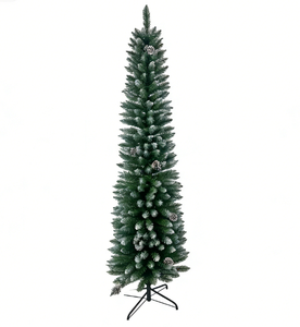 Árbol <span class=keywords><strong>de</strong></span> <span class=keywords><strong>Navidad</strong></span> Artificial <span class=keywords><strong>de</strong></span> 7 pies, Delgado, con <span class=keywords><strong>Nieve</strong></span> Artificial, Ecológico, Resistente al Fuego, con Piñas, <span class=keywords><strong>para</strong></span> Espacios Pequeños, Venta al Por Mayor, Alta Calidad - Product Image 1