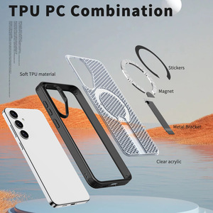 Custodia Magnetica Traspirante a Nido d'Ape per <span class=keywords><strong>Samsung</strong></span> Galaxy S26 Ultra S25 S24 Plus con Cavalletto Nascosto e Ricarica Wireless - Product Image 6