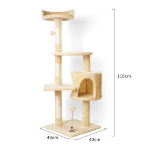 Luxe Premium Jumbo chat gratter arbre <span class=keywords><strong>tour</strong></span> gris <span class=keywords><strong>château</strong></span> maison avec fourrure lit jouets pour gros chats chaton-Applicable - Product Image 2