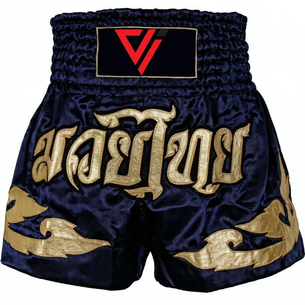 Celana Boxing Muay Thai Grosir Logo Kustom Kualitas Terbaik Indah Warna Celana Pendek Muay Thai