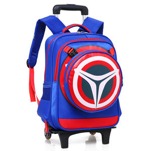Profesional azul negro Popular <span class=keywords><strong>Spiderman</strong></span> 2 ruedas 6 ruedas Trolley <span class=keywords><strong>mochila</strong></span> escolar niños escuela Trolley Bag para niños 16 pulgadas - Product Image 3