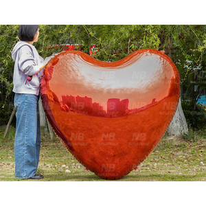 <b>Customized</b> PVC Double Layer Inflatable Mirror Heart <b>Balloons</b> Wedding Party Event Christmas Valentine's Day Decorations Big Shiny - Product Image 4