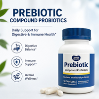 En stock – Complément alimentaire quotidien prébiotique et probiotique à base de plantes pour adultes, 90 gélules, soutien digestif et intestinal