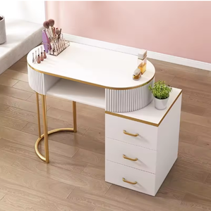 Modern Design Nail Tech Desk Acetone Resistant Metal Frame <b>Manicure</b> <b>Table</b> for Nail Salon Beauty Storage Organizer - Product Image 3