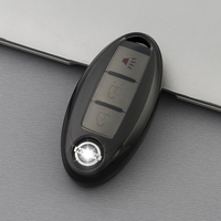 Porte-coque de couverture de clé de voiture en TPU souple Transparent pour Nissan Sylphy Bluebird TIIDA X-TRAIL Qashqai coups de pied porte-clés porte-clés