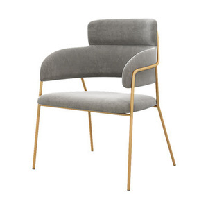 Chaises de salle à manger en <span class=keywords><strong>velours</strong></span> bleu capitonnées, design confortable, fabrication <span class=keywords><strong>scandinave</strong></span>, pour restaurant - Product Image 6