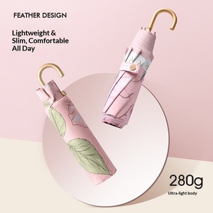Nouveau parapluie pliant ultra-léger pour femme, à crochet courbé manuel, triple protection UV, double usage soleil/pluie, style princesse en dentelle - Product Image 3