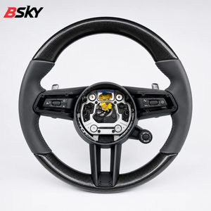 Volante de Cuero y Fibra de Carbono para <span class=keywords><strong>Porsche</strong></span> Panamera, <span class=keywords><strong>Cayenne</strong></span>, Cayman, Boxster, 718, 911, <span class=keywords><strong>Precio</strong></span> de Mayoreo Directo de Fábrica - Product Image 6