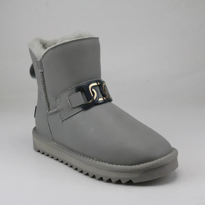 grey leather ankle boots