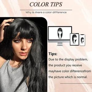 [Bloc de perruque lisse de 22 pouces] Élégant bloc de perruque synthétique lisse pour femme de 22 pouces, fibre haute température, brun clair à noir - Product Image 6