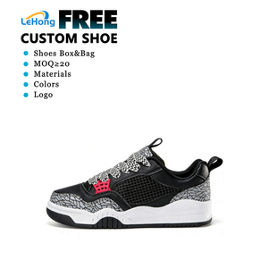 Chaussures de sport décontractées pour hommes, tendance, en jean, style basket-ball, en cuir verni souple, design personnalisé - Product Image 1