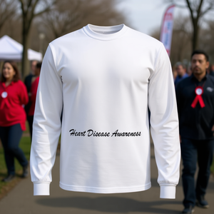 T-shirt a maniche lunghe per la sensibilizzazione sulle malattie cardiache, campagna del fiocco rosso di febbraio - Product Image 3