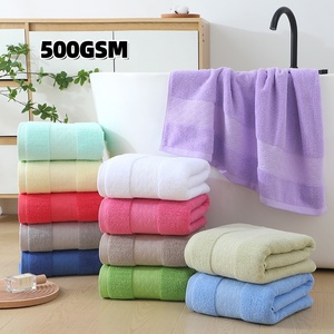 Serviettes de bain en coton 100% de haute qualité, 70*140cm, 500GSM, épaisses, double face, en tissu éponge doux et respirant, sans peluches, en gros pour adultes - Product Image 1
