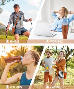 Bolsa Portabotellas de Cuero PU para Vaso Stanley de 40 oz con Asa, Funda Portabotellas con Correa para Vaso Stanley - Product Image 4