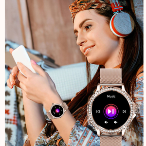 NX19 Montre intelligente étanche pour femmes Résolution IPS 360X360 Moniteur BP HR Rappel <span class=keywords><strong>SMS</strong></span> Contrôle APP Montre intelligente Taille Femme - Product Image 1