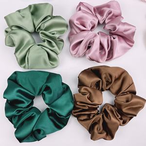 Canyuan Koreaanse Stijl Multi Effen Kleur Elastische Grote Haarband Mode Premium Dik Zijdeachtig Satijn Vrouwen Meisje Xl Haar Scrunchies - Product Image 3