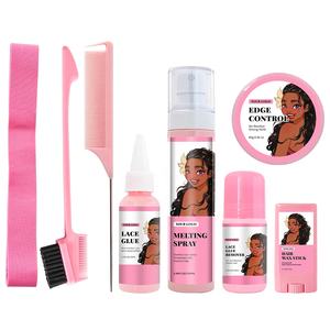 LOGO personnalisé mignon <span class=keywords><strong>rose</strong></span> fondant spray dissolvant <span class=keywords><strong>de</strong></span> colle pour dentelle <span class=keywords><strong>bande</strong></span> <span class=keywords><strong>de</strong></span> fusion contrôle des bords brosse cheveux <span class=keywords><strong>cire</strong></span> bâton tenir étanche à l'eau colle pour perruque - Product Image 1