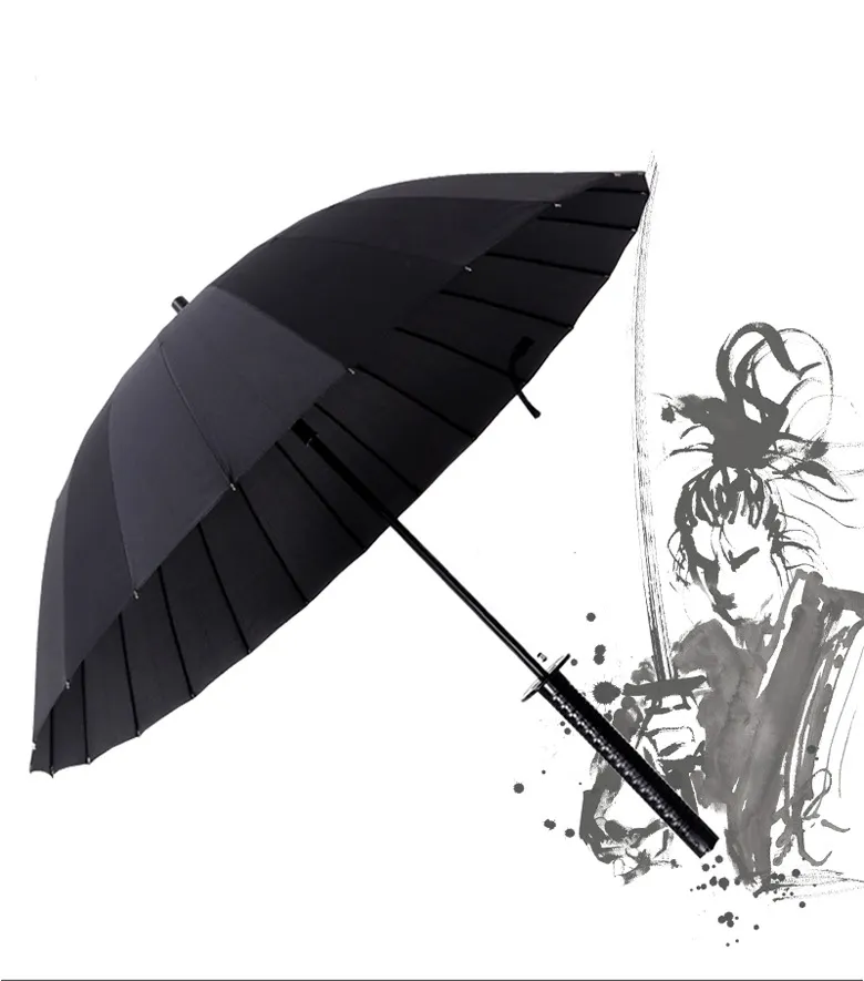Yüksek kalite özel japon yetişkin iş Katana samuray kılıcı kolu şekilli şemsiye ile Katana kılıç