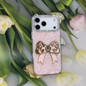 เคสโทรศัพท์แบบตั้งได้ Bow Bling สำหรับ iPhone 17 Pro Max 16 15 11 ลายหูแมว ประดับเพชร ป้องกันกล้อง พร้อมกลิตเตอร์ สำหรับสาวๆ ผู้หญิง - Product Image 4