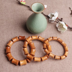 Peach Wood Bamboo Joint <b>Bracelets</b> 15 11 11 Pieces Durable Unisex <b>Couple</b> Jewelry Home Decor Gift - Product Image 1