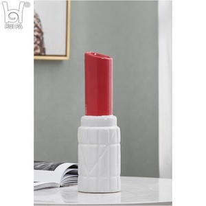 المزجج السيراميك زهرة زهرية مع أحمر الشفاه العفن للمنزل والفندق الديكور زهرة زهرية الجدول - Product Image 5