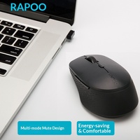 Rapoo M300G Mouse Nirkabel Tri Mode 5.0 2.4G 5 Level DPI 2400 Klik Senyap untuk Mac PC Laptop Kantor