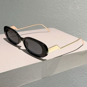 Lunettes de soleil ovales vintage 2025 avec logo personnalisé, monture en alliage pour hommes et femmes, protection UV400, petite monture - Product Image 5