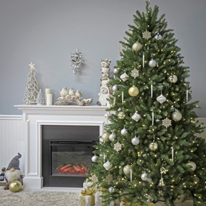 <span class=keywords><strong>Sapin</strong></span> de Dunhill vert personnalisé lumières blanches comprend un support de 7.5 <span class=keywords><strong>pieds</strong></span> National Tree Company pré-éclairé arbre de Noël artificiel complet - Product Image 4