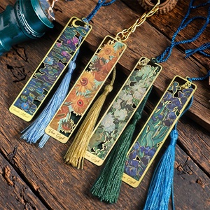 Marcapáginas Creativos Retro de Metal con Diseño Floral, Marcapáginas de Lujo Personalizados al por Mayor con Borla para Amantes de los Libros - Product Image 1