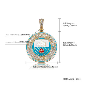 Pendentif badge de club de football, émail coloré, médaille commémorative pour fan, breloque de collier - Product Image 2