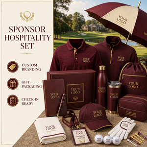 Paquete de Hospitalidad Personalizado para Patrocinadores: Ropa con Logotipo Personalizado, Artículos para Bebidas, Bolsa, Paraguas para Salidas de Golf y Regalos para Clientes - Product Image 1
