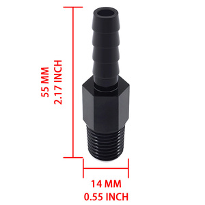 Adaptador de ventilación de tanque de combustible de aluminio 6061 con conexión macho NPT de 1/4" a conexión de manguera de 5/16", para líneas de aire, agua y combustible EVAP - Product Image 3