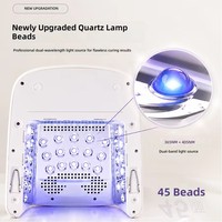 Lampe UV LED professionnelle portable rechargeable Coolbeauty SN477 128W 365nm pour séchage rapide du gel acrylique, machine de manucure pour salon de beauté