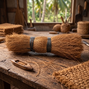 La fibra de coco cruda de color marrón claro es una opción perfecta para manualidades ecológicas y sostenibles. - Product Image 5